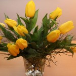 gelbe Tulpen in Vase