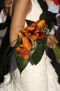 Brautstrauss Calla orange